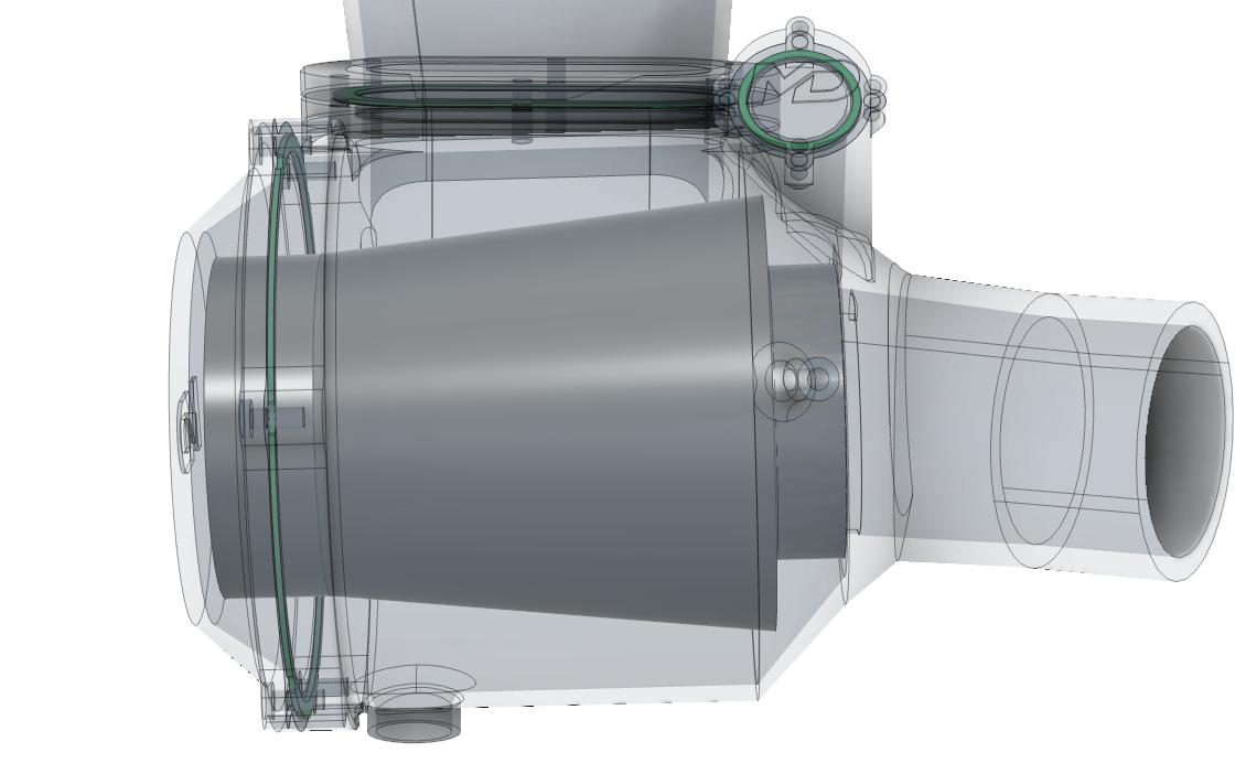 Transparent view of the filter housing